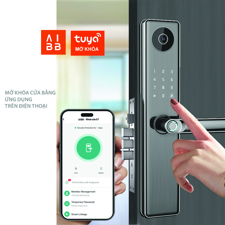 Smart lock with handle opened by camera LWE5